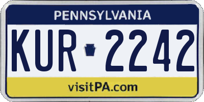 PA license plate KUR2242