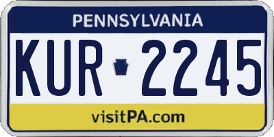 PA license plate KUR2245