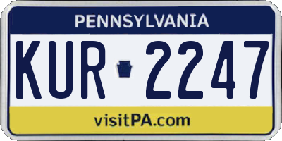 PA license plate KUR2247