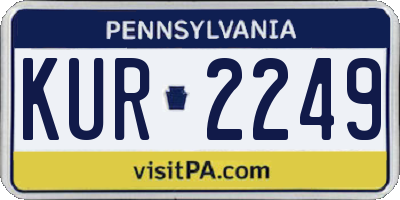 PA license plate KUR2249