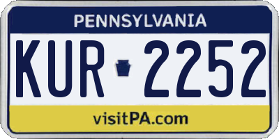 PA license plate KUR2252