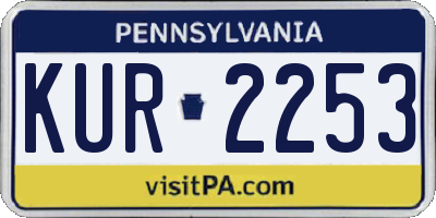 PA license plate KUR2253