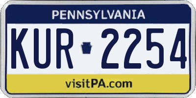 PA license plate KUR2254
