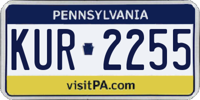 PA license plate KUR2255