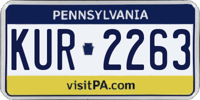 PA license plate KUR2263