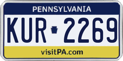 PA license plate KUR2269