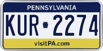 PA license plate KUR2274