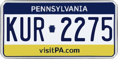 PA license plate KUR2275