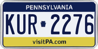 PA license plate KUR2276