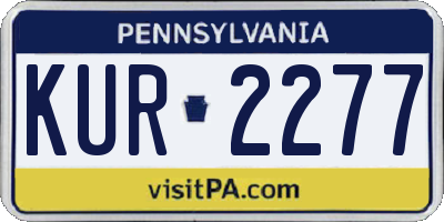 PA license plate KUR2277