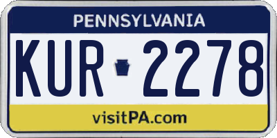 PA license plate KUR2278