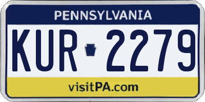PA license plate KUR2279