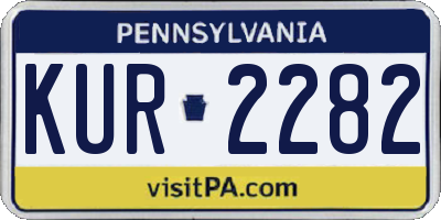 PA license plate KUR2282
