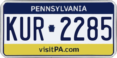 PA license plate KUR2285