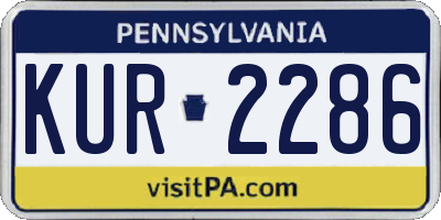 PA license plate KUR2286