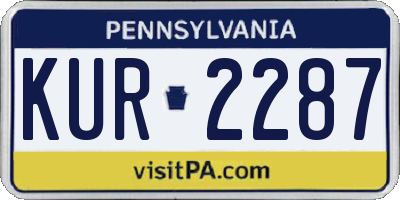 PA license plate KUR2287