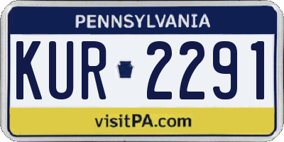 PA license plate KUR2291