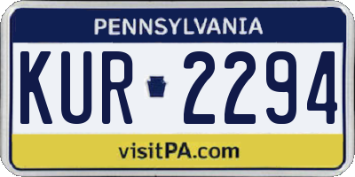 PA license plate KUR2294