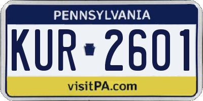 PA license plate KUR2601