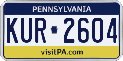 PA license plate KUR2604