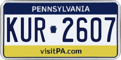 PA license plate KUR2607
