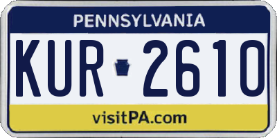 PA license plate KUR2610