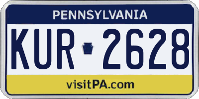 PA license plate KUR2628