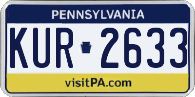 PA license plate KUR2633