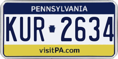 PA license plate KUR2634