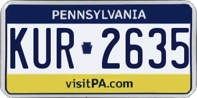 PA license plate KUR2635