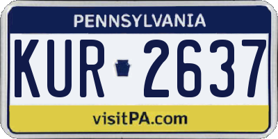 PA license plate KUR2637
