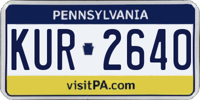 PA license plate KUR2640