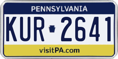 PA license plate KUR2641