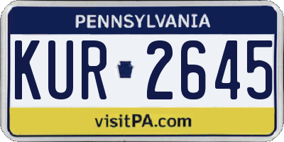 PA license plate KUR2645