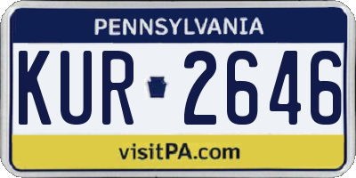PA license plate KUR2646