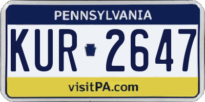 PA license plate KUR2647