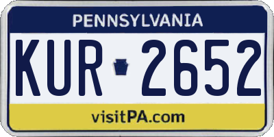 PA license plate KUR2652