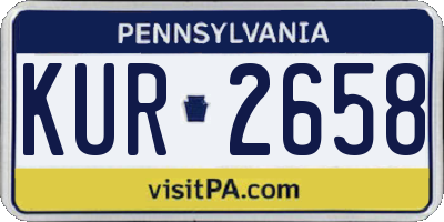 PA license plate KUR2658