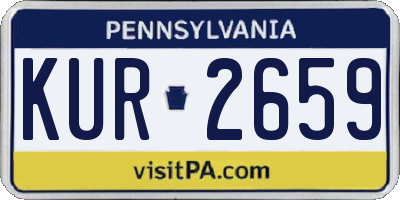 PA license plate KUR2659