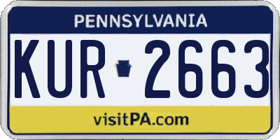 PA license plate KUR2663
