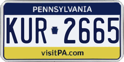 PA license plate KUR2665
