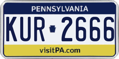 PA license plate KUR2666