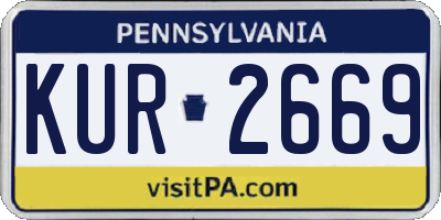 PA license plate KUR2669