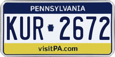 PA license plate KUR2672