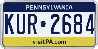 PA license plate KUR2684