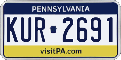 PA license plate KUR2691