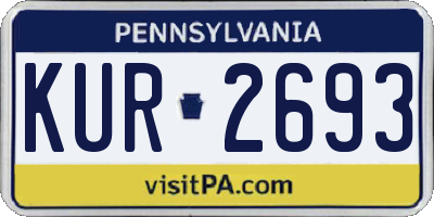 PA license plate KUR2693