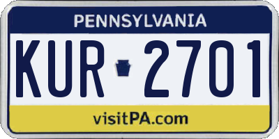PA license plate KUR2701