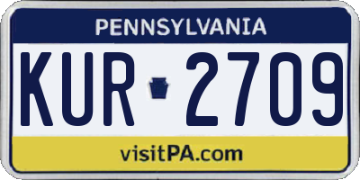 PA license plate KUR2709