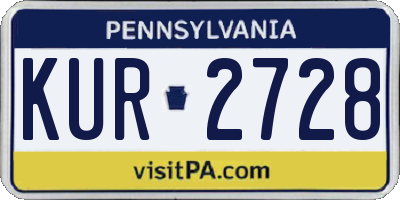 PA license plate KUR2728